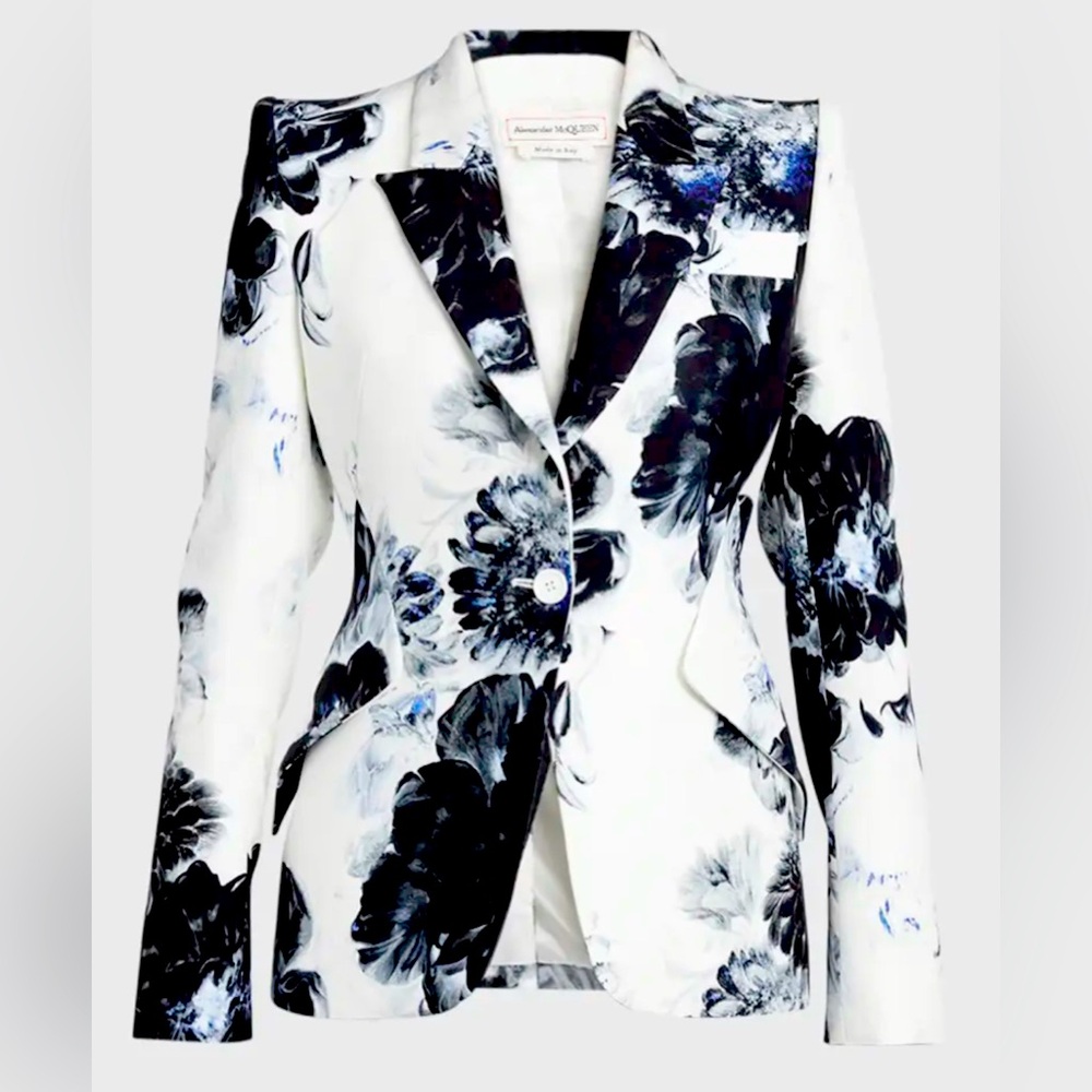 Alexander McQueen floral blazer jacket size 38 XS New w tags